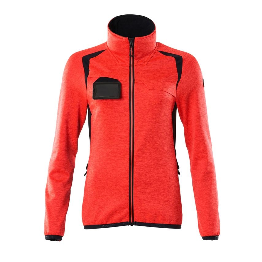 Mascot 19453-316 Women's Accelerate Safe Fleece Jumper with Zipper - Hi-vis Red/
