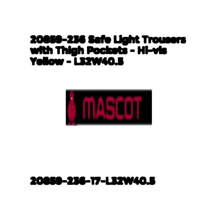 Mascot 20859-236 Safe Light Trousers with Thigh Pockets - Hi-vis Yellow - L32W46