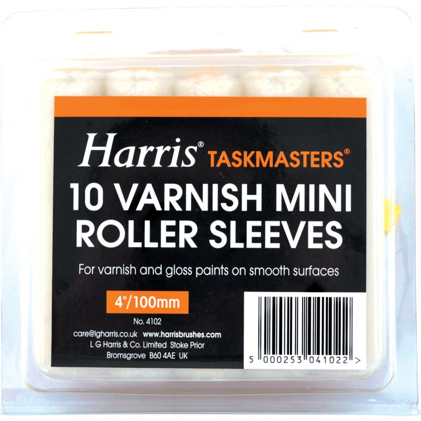 Harris 4" Mini Roller Sleeve Varnish (Pk10) 4102 at Zoro