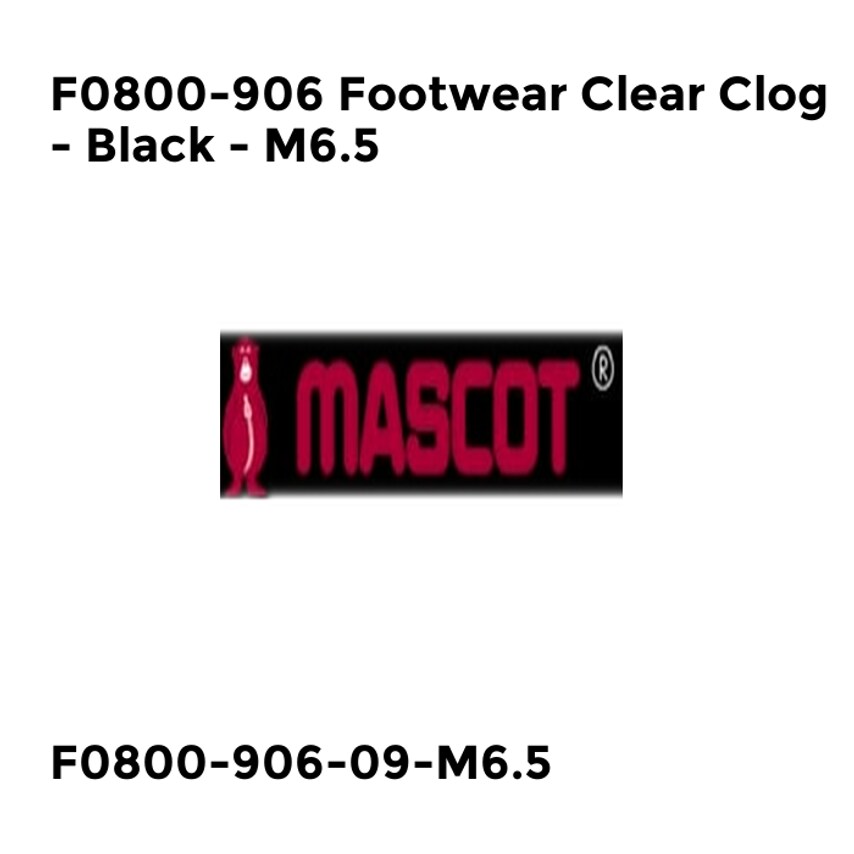 Mascot F0800-906 Footwear Clear Clog - Black - M6.5