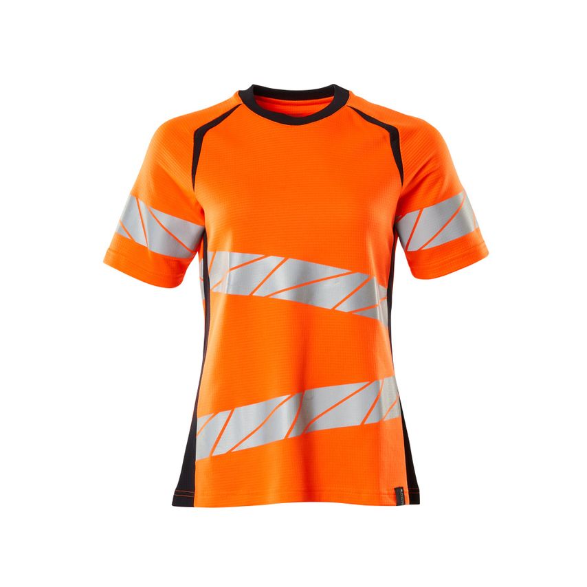 Mascot 19092-771 Women's Accelerate Safe T-Shirt - Hi-vis Orange/Dark Navy - L (