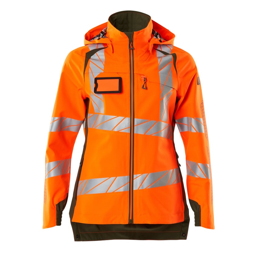 Mascot 19011-449 Women's Safe Supreme Outer Shell Jacket - Hi-vis Orange/Moss Gr
