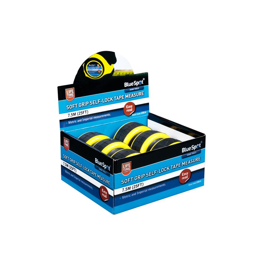 Blue Spot Tools 7.5m Soft Grip Self-Lock Tape Measure