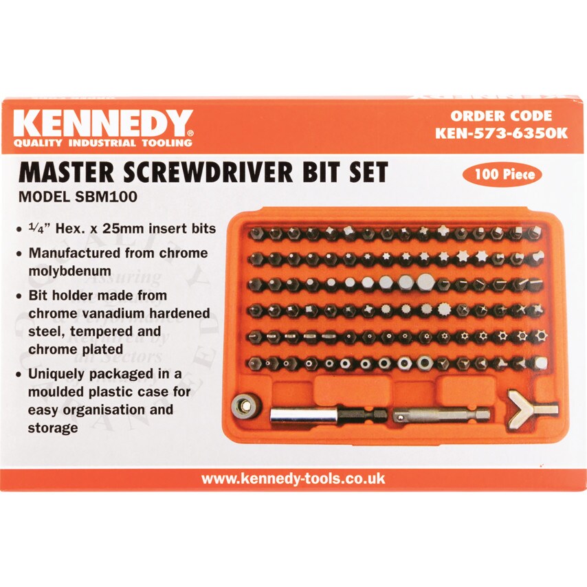Kennedy Master Screwdriver Bit Set 1/4"X25MM 100P at Zoro