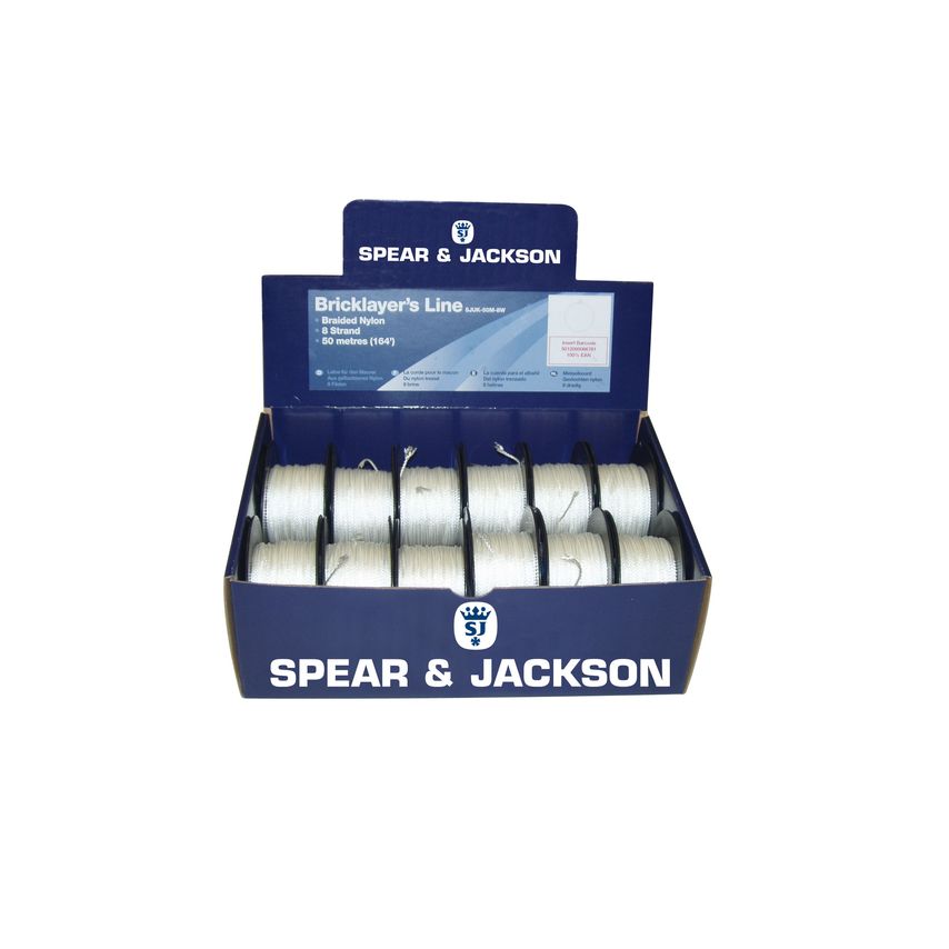 Spear & Jackson Braided Lines in Merchandiser (12 Lines) - White
