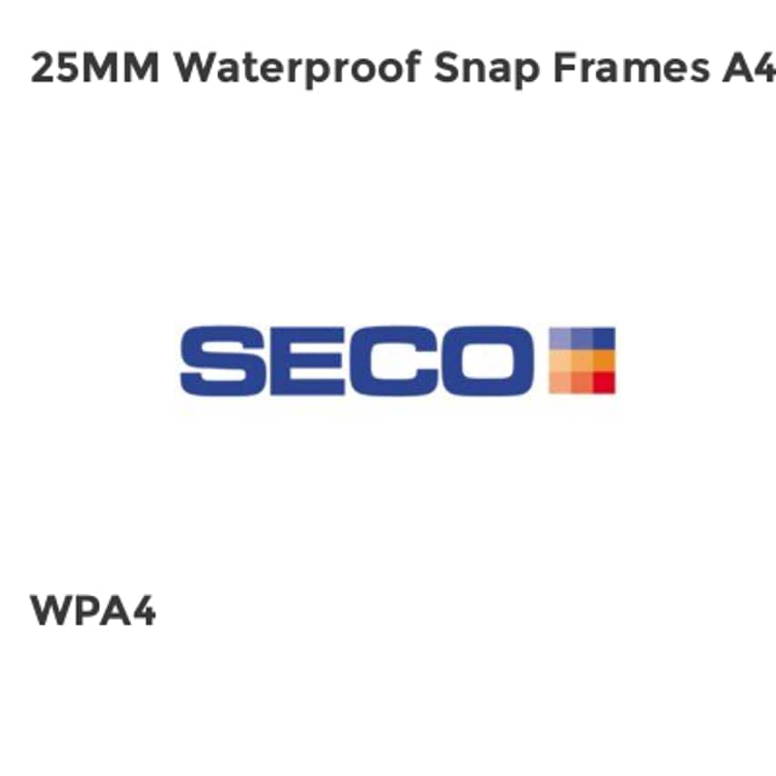 Seco 25MM Waterproof Snap Frames A4