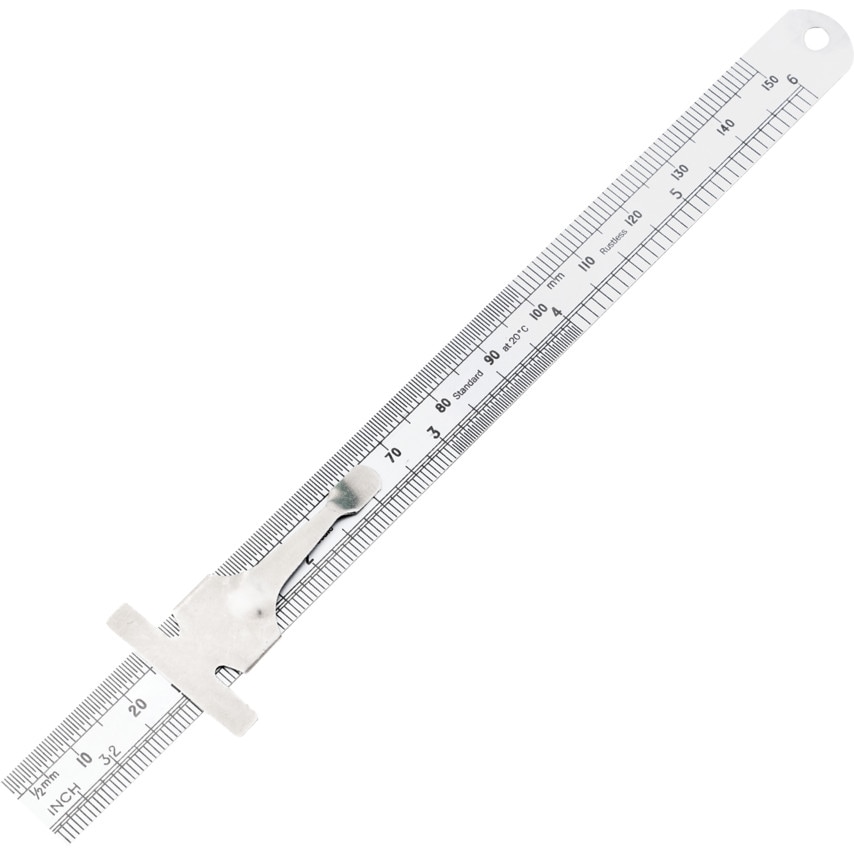 150mm/6" Rustless Rule & Clip Round End