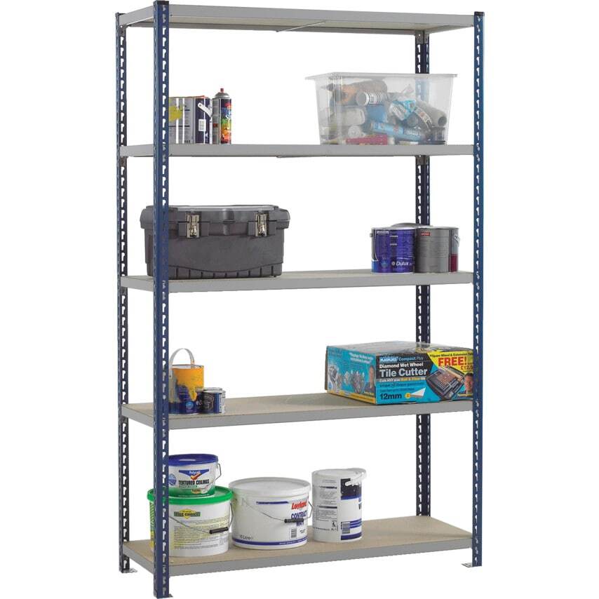 Matlock S/D Shelving 1980 x 1500 x 450, 5 Shelf Levels, Light Grey Up