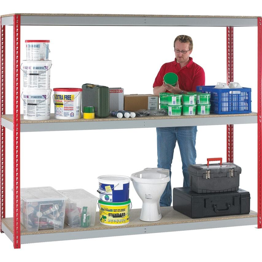 Matlock Heavy Duty Shelving 1200 x 450, Extra Shelf Level Red Up