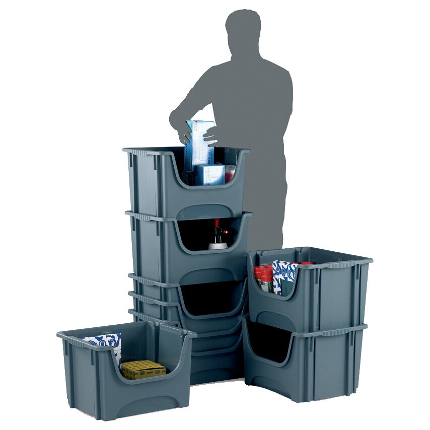Topstore Space Bin Containers 320 x 495 x 380mm, Pack of 5