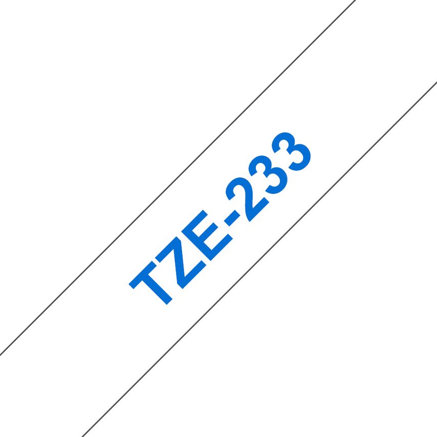 TZE233 12mm Blue/White Tape