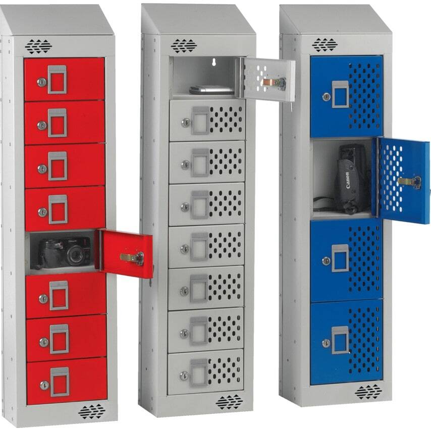 Personal Item Lockers - Nest 1, solid 8 door, sloping top
