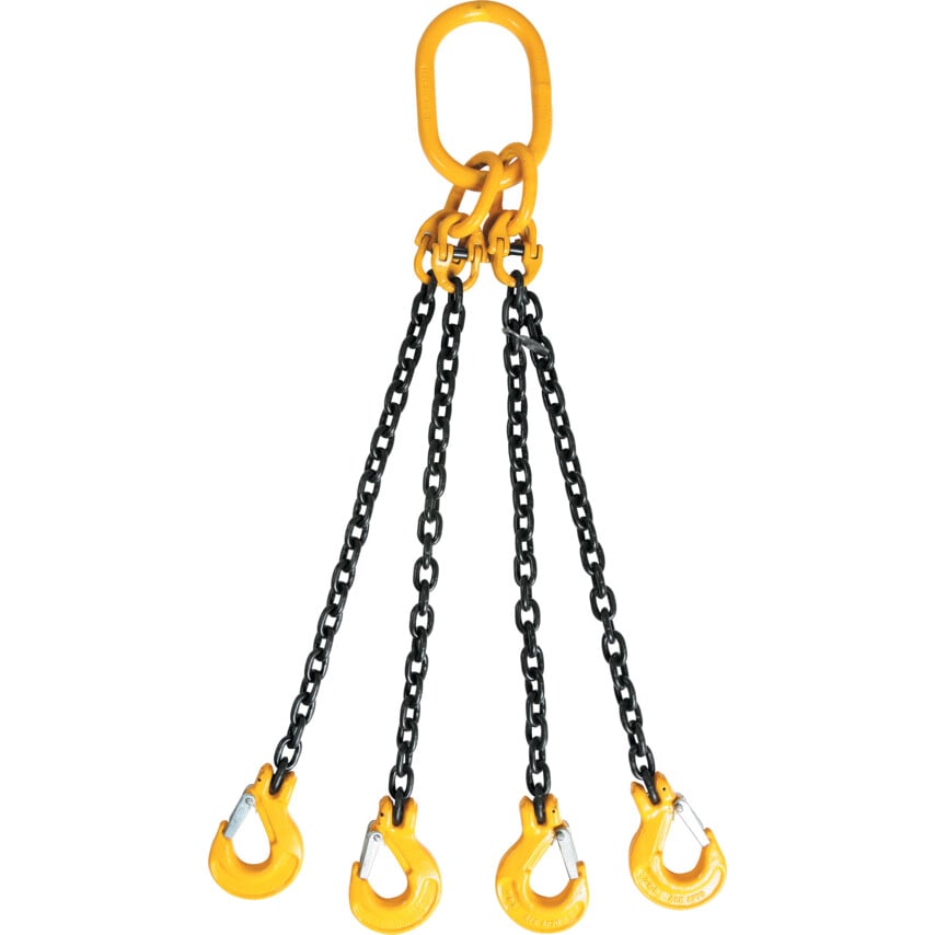 Ttc Lifting Gear CS104SCSH2M 10mm x 2m Four Leg Chain Sling & Grab