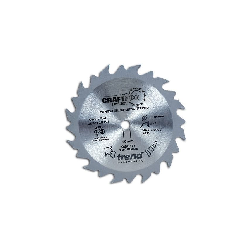 Trend CSB/13624TA TCT CraftPro Thin Kerf Saw blade for cordless saws 13mm x 24T
