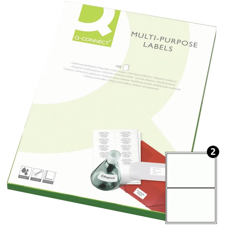 Laser Labels, 199.6 X 143.5MM, 2 Per Sheet