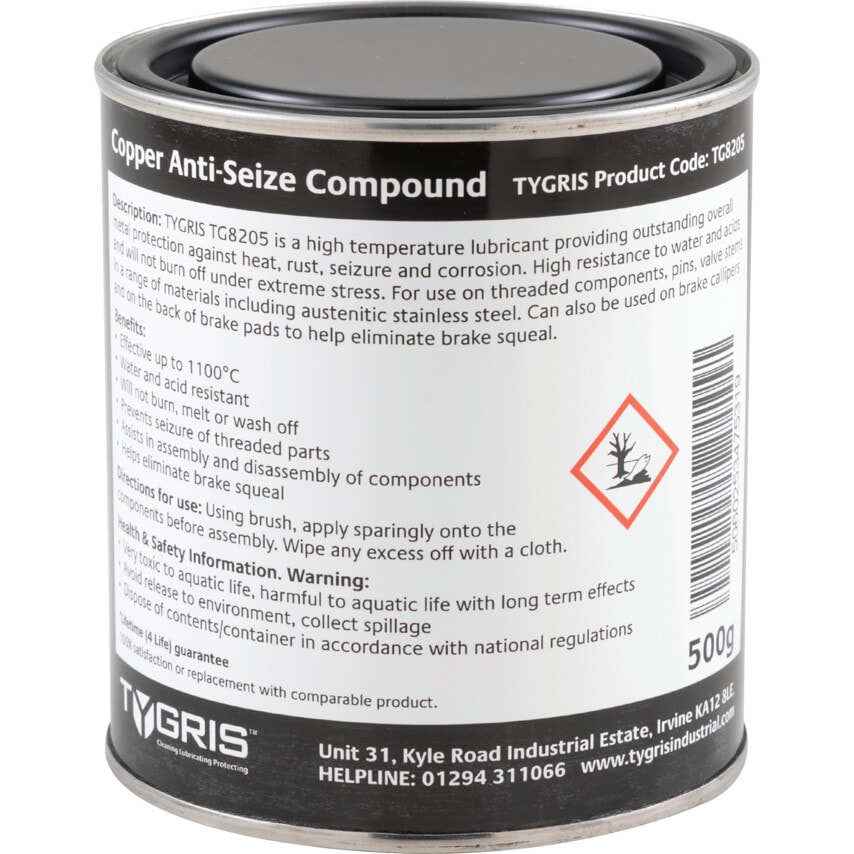 Tygris TG8205 Copper Antiseize Compound 500G 5060253475319 eBay