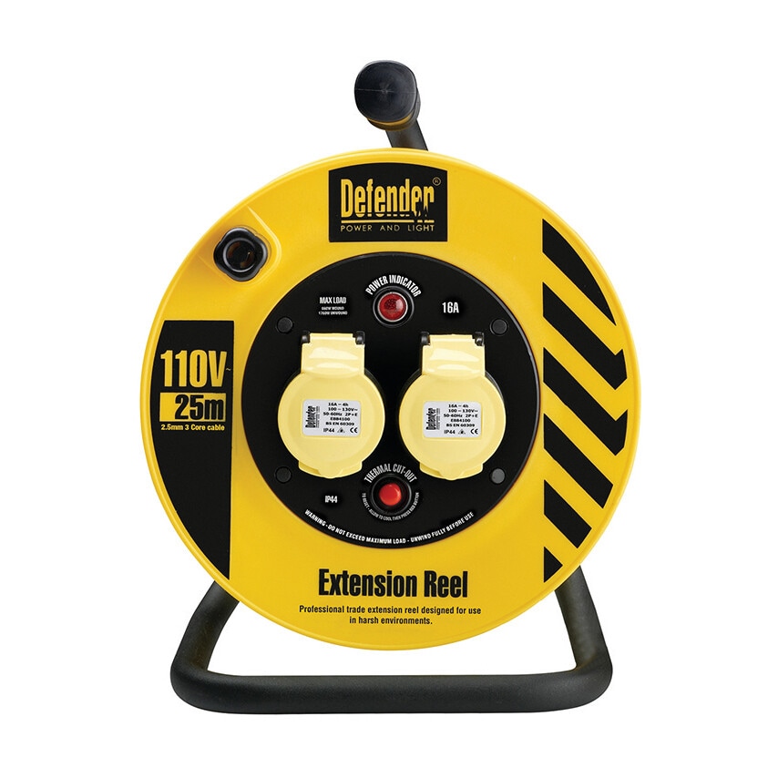 Defender Power And Light Defender 25M 2.5mm 110V -Light Industrial Reel