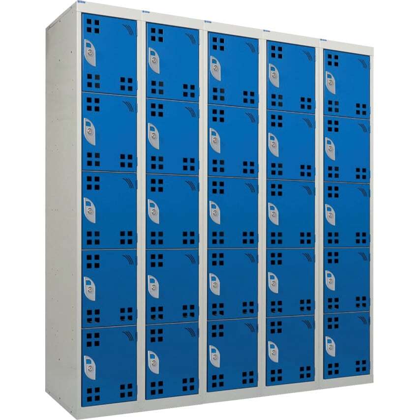 QMP Perforated Tool Charge Locker 8 Compartment Standard Plug Red 1800 x 300 x 4