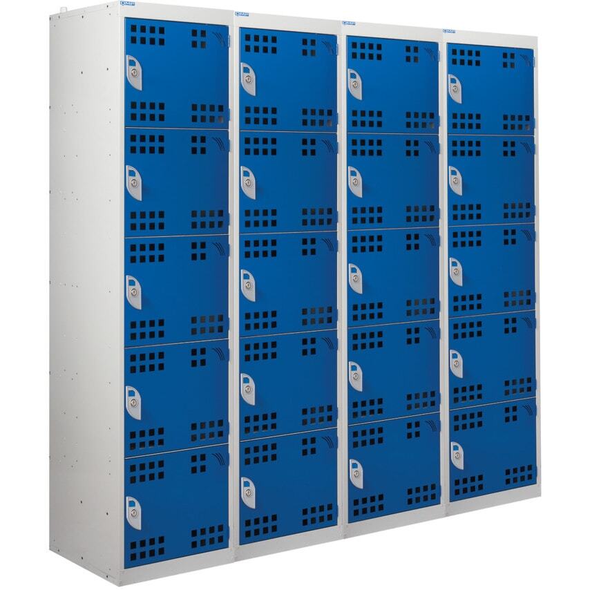 QMP Perforated Tool Charge Locker 1800 x 450 x 450 4 Compartment Standard Plug B