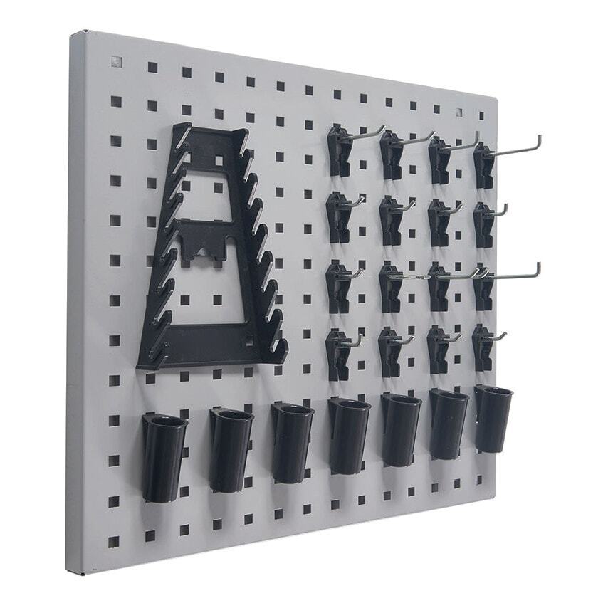 QMP Peg Back Panel for 1200/1800mm Binary Bench Silver 600mm Panel