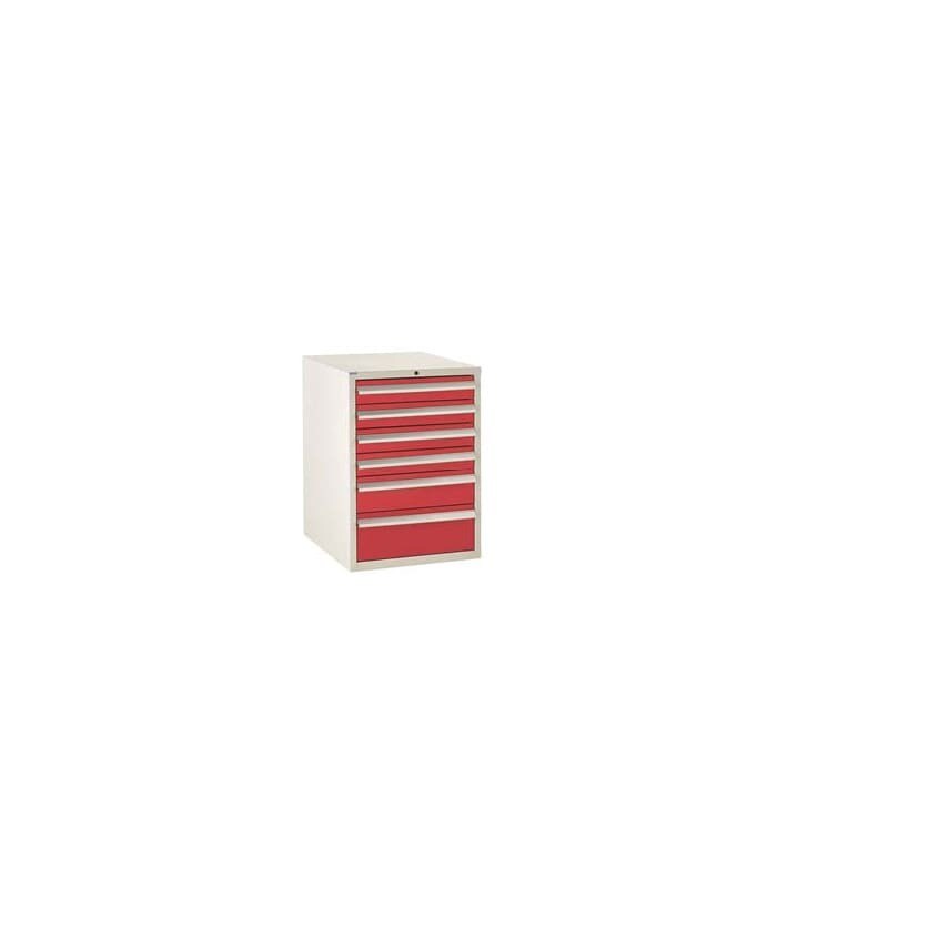 QMP Euroslide 6 Drawer 4 x 100mm, 1 x 150mm, 1 x 200mm 825 x 600 x 650 Red