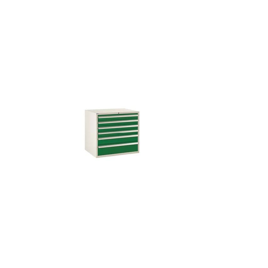 QMP Euroslide 6 Drawer 4 x 100mm, 1 x 150mm, 1 x 200mm 825 x 900 x 650 Green