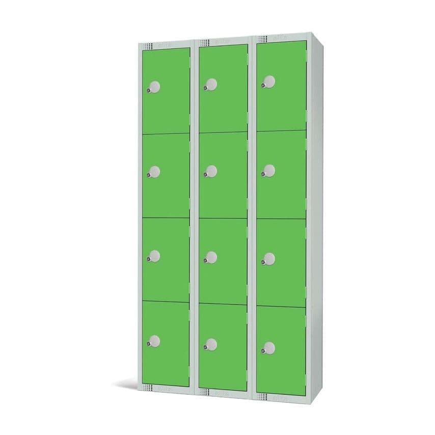 Elite Lockers 1800 x 300 x 300mm - Green - 4 Door - Nest 3