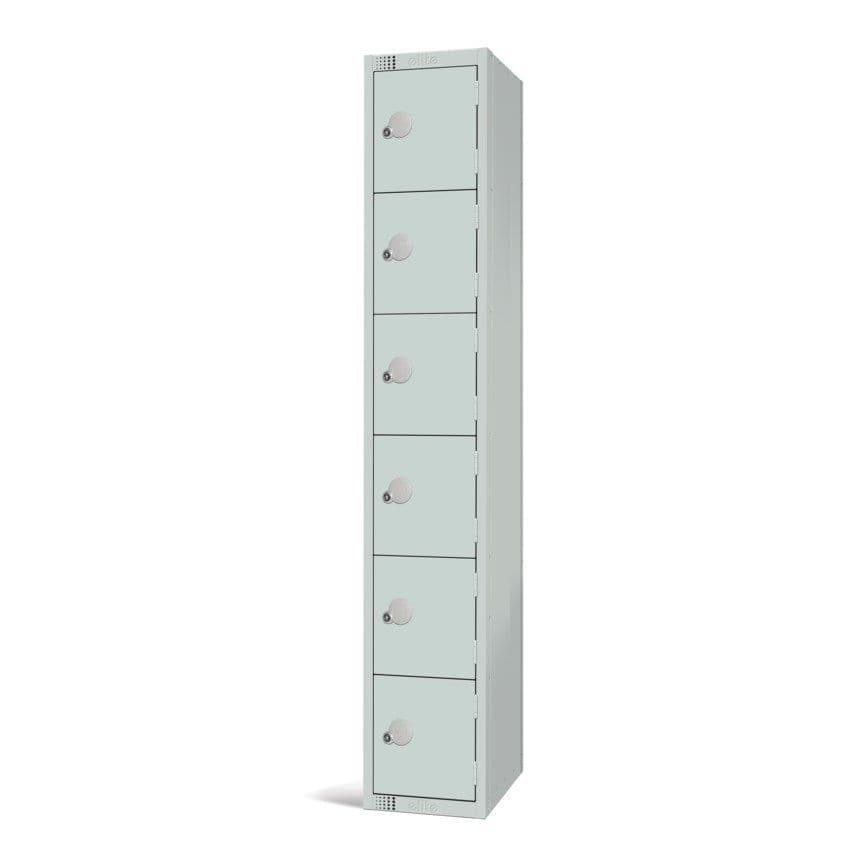 Elite Lockers 1800 x 300 x 300mm - Mid Grey - 6 Door Locker