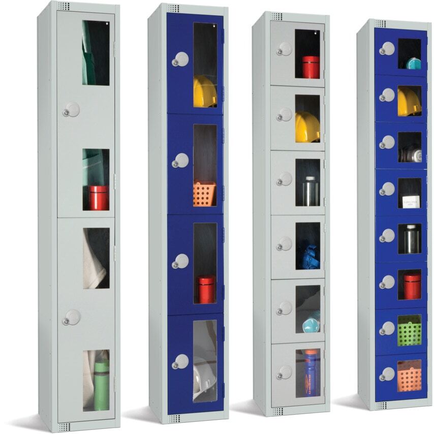 Elite Lockers Vision Panel Locker 6 Door 1800 x 300 x 450mm Red