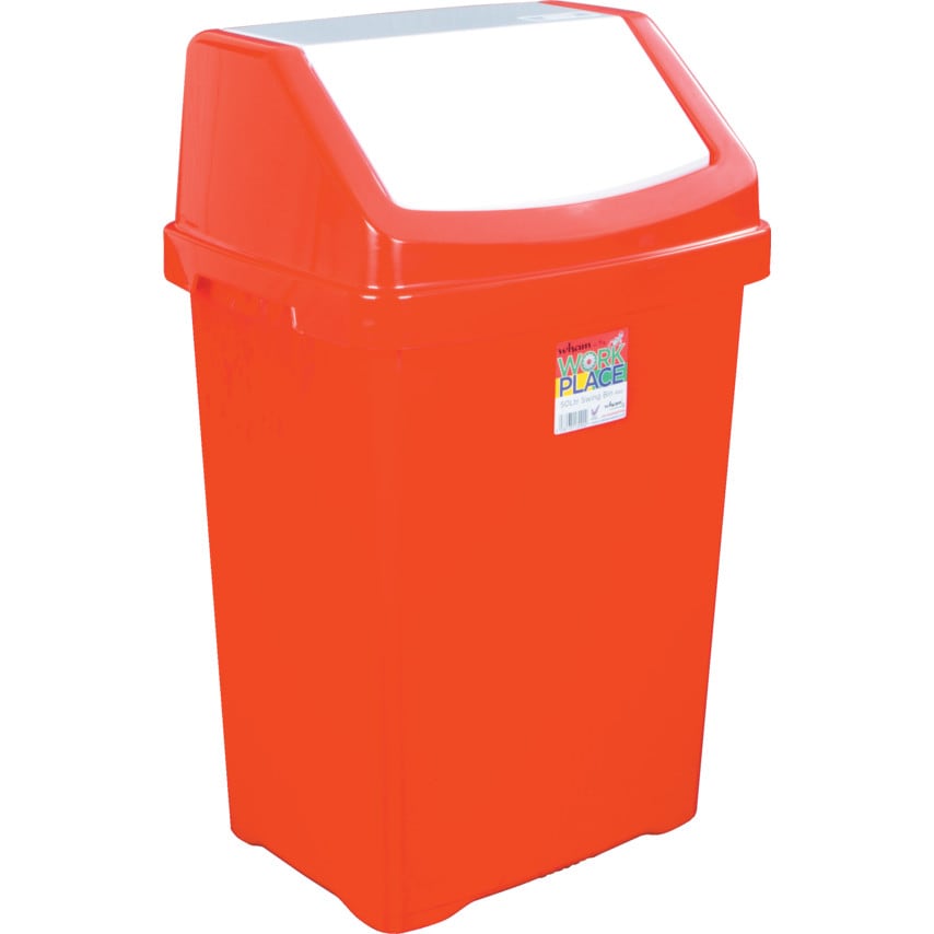 Offis 50LTR Swing Top Bin Red Zoro UK