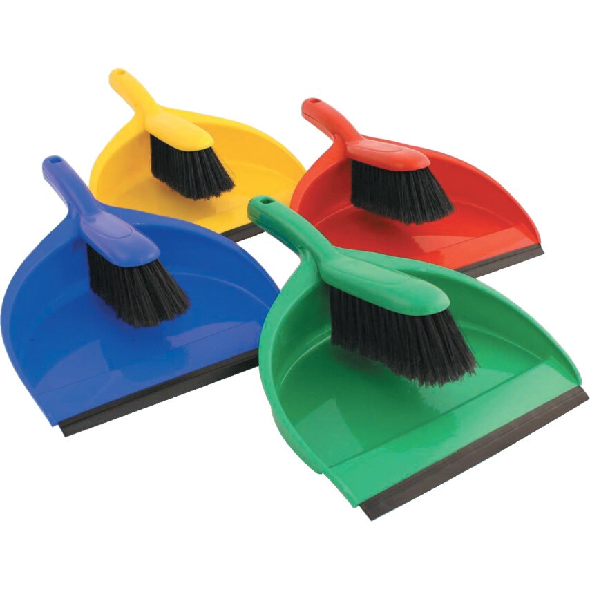 Cotswold Plastic Dustpan & Stiff Brush Set Yellow at Zoro