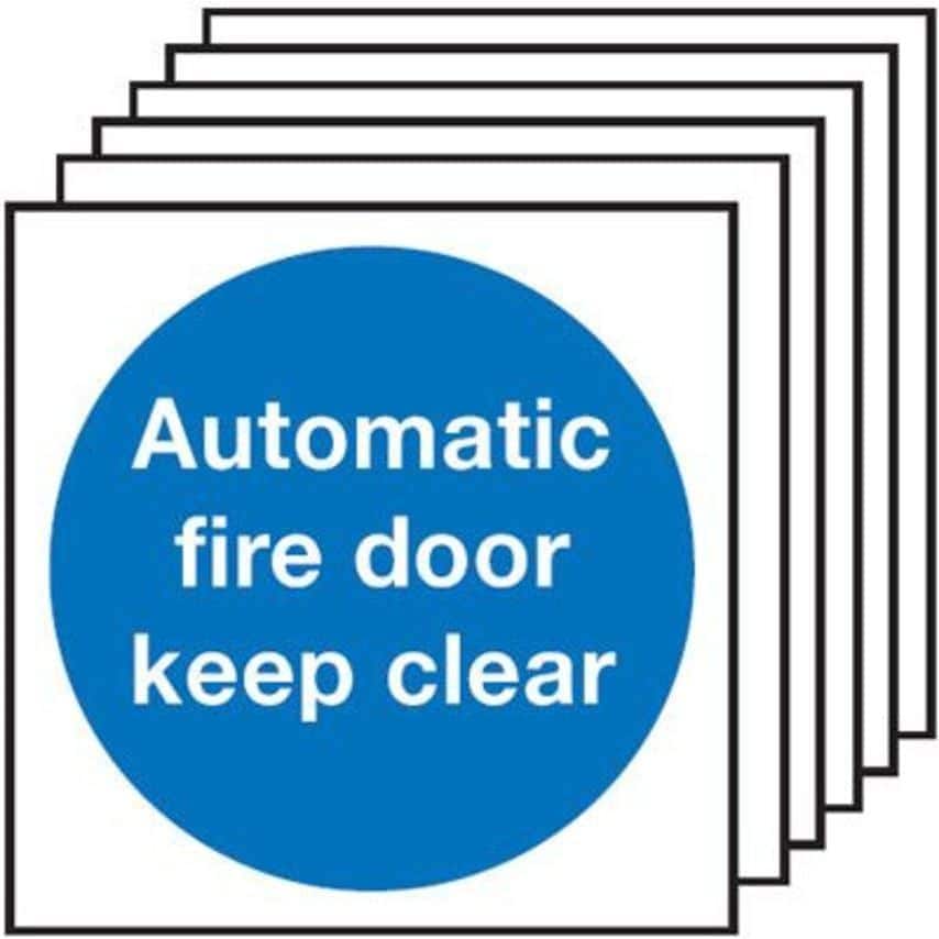 Sitesafe 100 x 100mm Automatic Fire Door Keep Clear - Self Adhesive