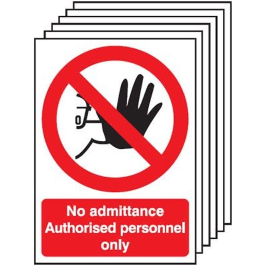 No Admittance Authorised Personnel Only - Sign