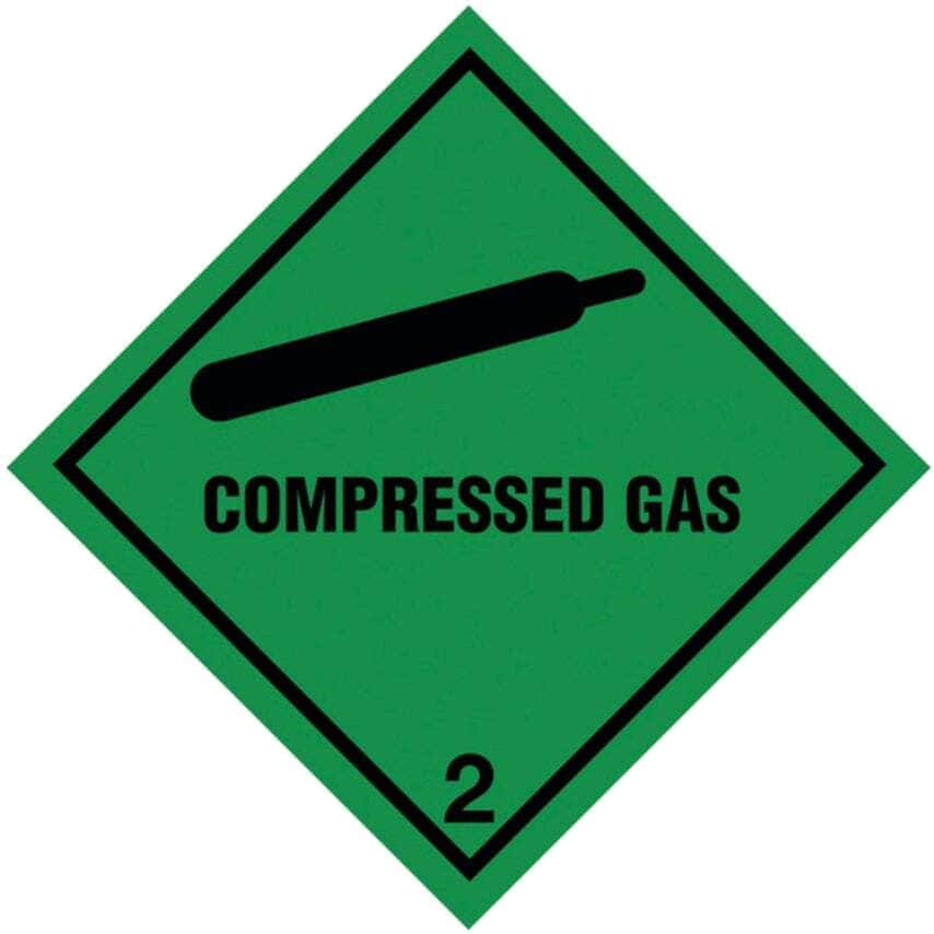 Sitesafe 100X100MM Compressed Gas Self Adhesive Hazard Warning Diamonds