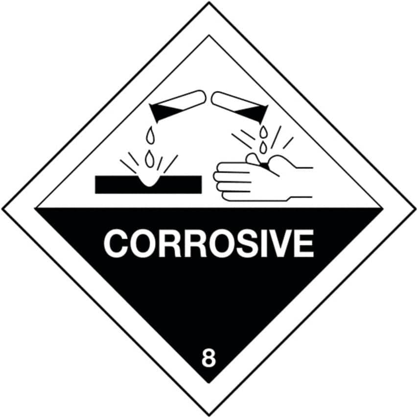 Sitesafe 100 x 100mm Corrosive Hazard Warning Diamond - Self Adhesive Vinyl - Ro