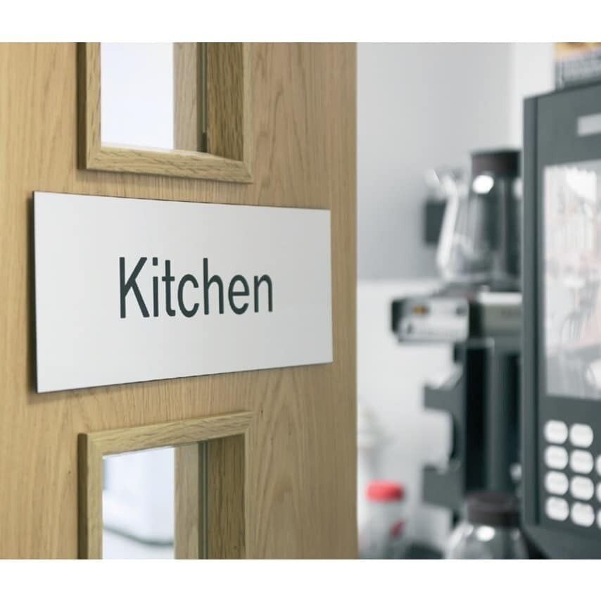 Sitesafe 102 x 305mm Kitchen Architectural Door Sign Left Aligned