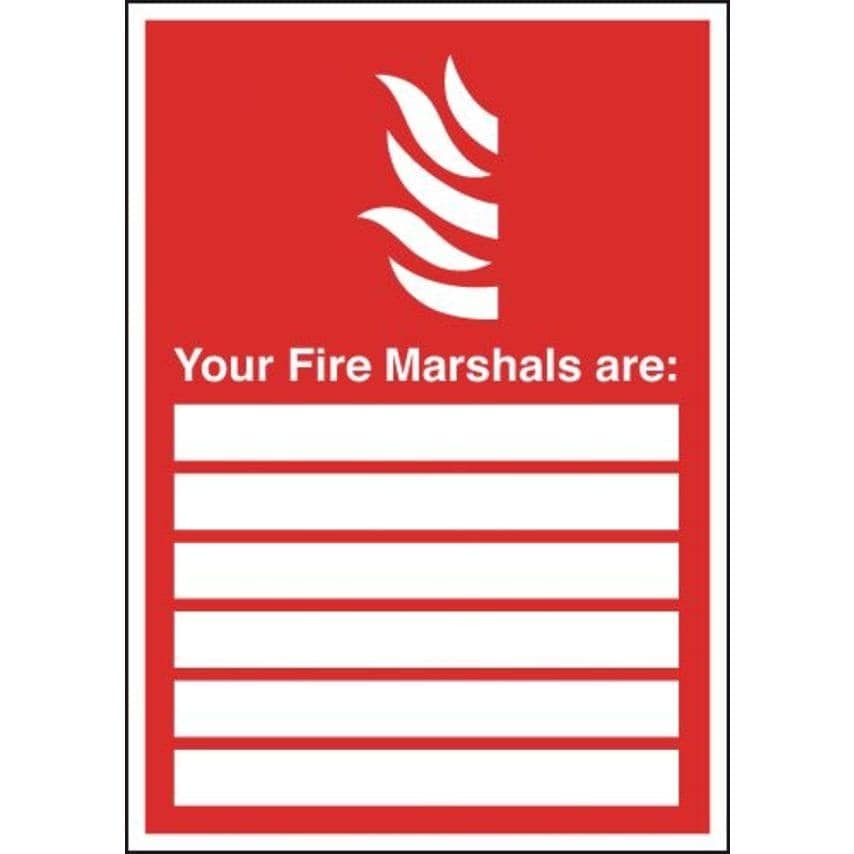 Sitesafe 210 x 148mm Your Fire Marshals Are (with Spaces) - Rigid