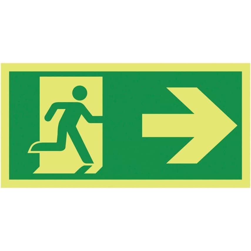 Sitesafe 300x600mm Running Man Arrow Right - Nite Glo Rigid