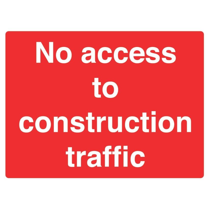 Sitesafe 450 x 600mm No Access to Construction Traffic Stanchion Sign