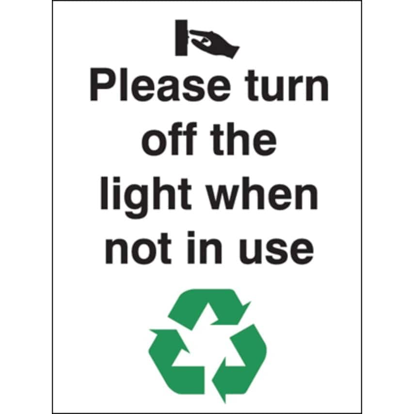Sitesafe 100 x 75mm Please Turn Off The Lights When Not in Use Rigid