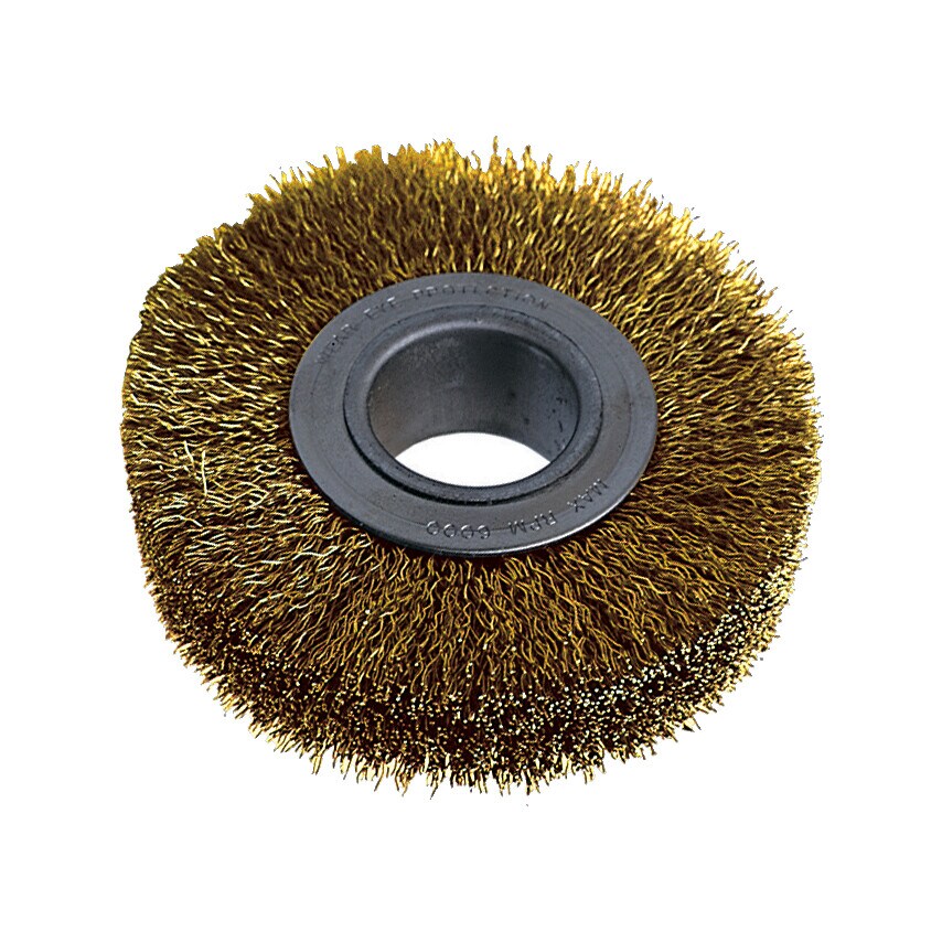 Industrial Rotary Wire Wheels - 30 SWG Brass Coated Steel Wire - Crimped