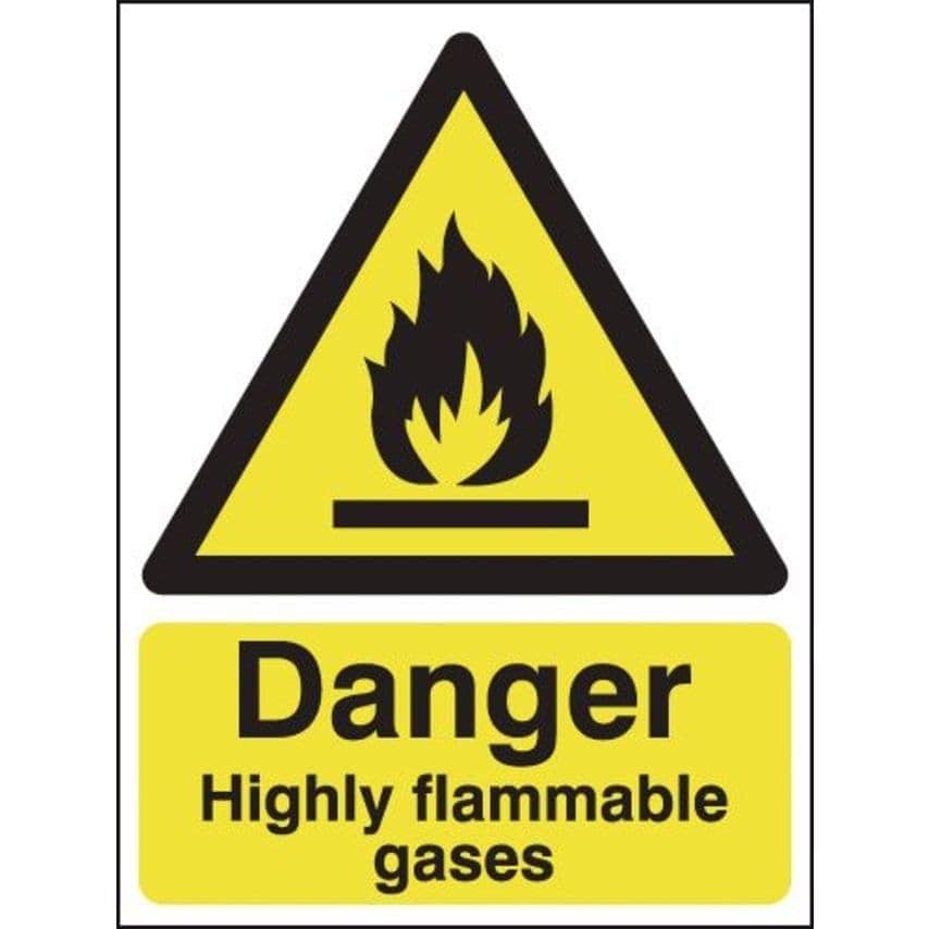 Sitesafe 210 x 148mm Danger Highly Flammable Gases - Rigid