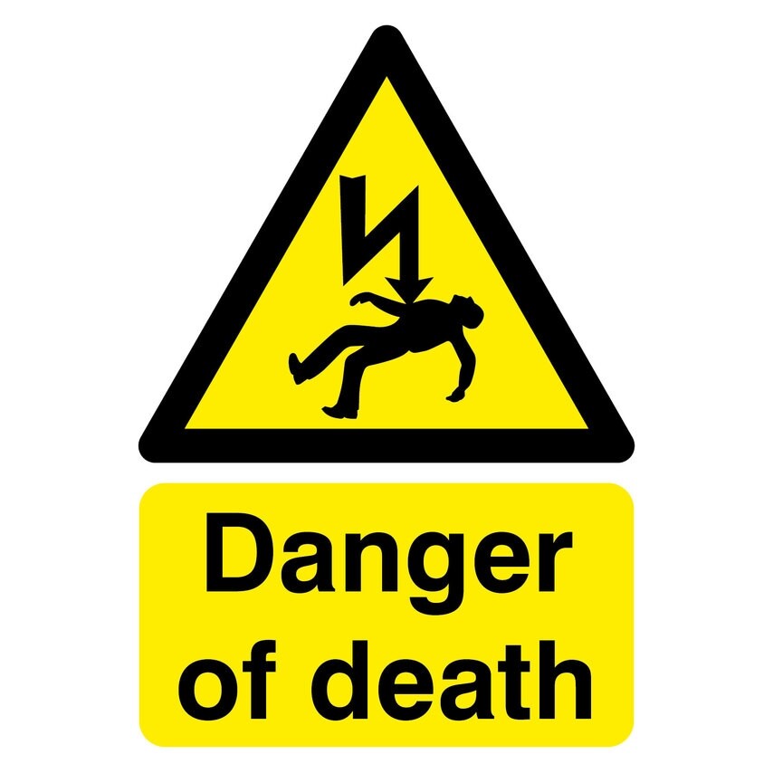 Sitesafe 210x148mm Danger Of Death - Rigid