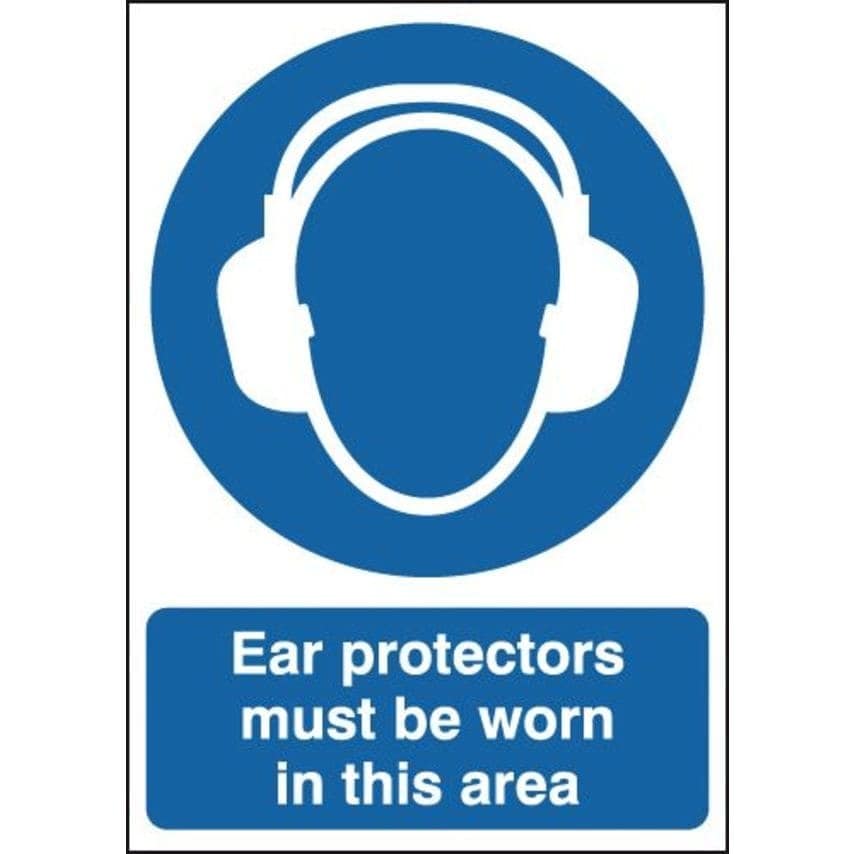 Sitesafe 420x297mm Ear protectors must be worn in this area - Self Adhesive