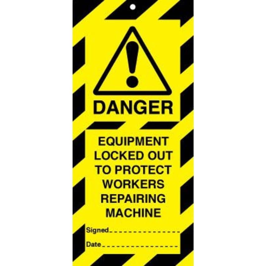 Sitesafe 75 x 160mm Equipment Locked Out to Protect Workers Lockout Tags