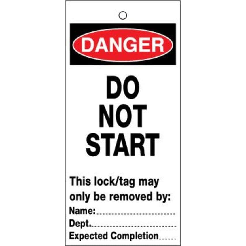 Sitesafe 75 x 160mm Do Not Start Lockout Tags