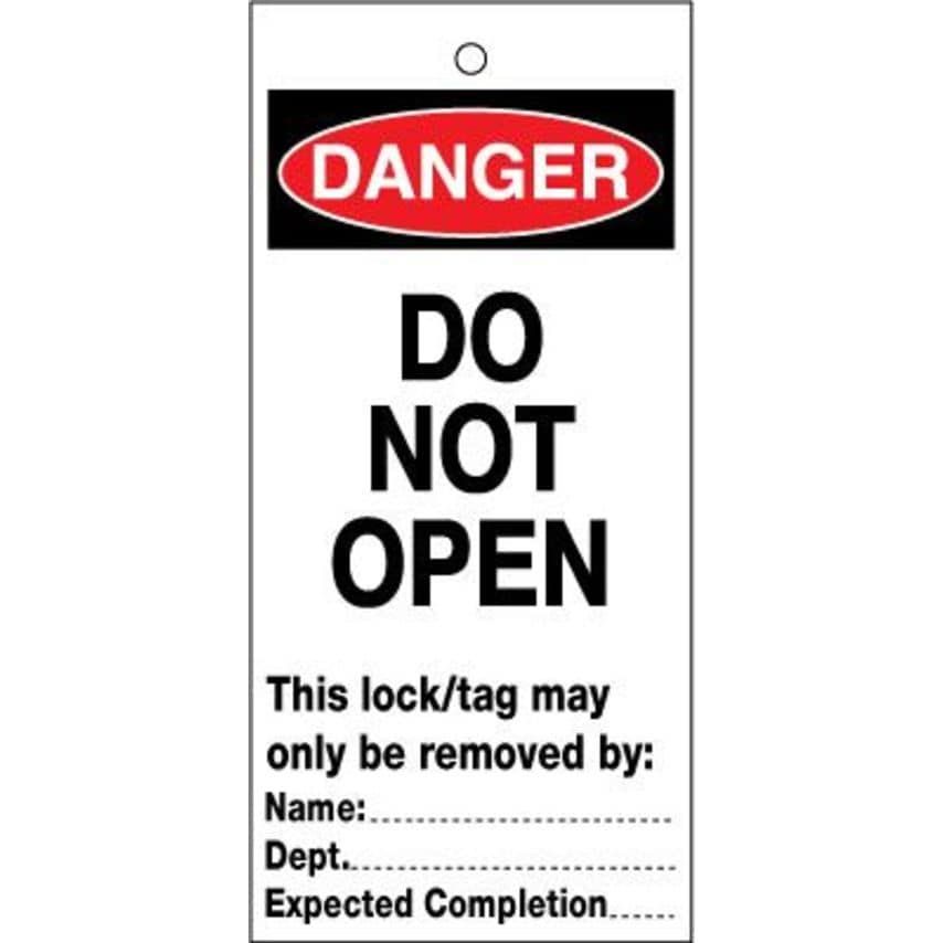 Sitesafe 75 x 160mm Do Not Open Lockout Tags