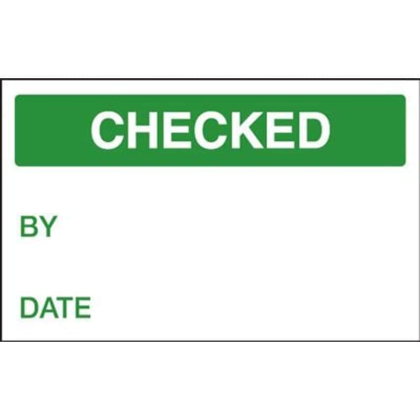 Sitesafe 40X75MM Checked Vinyl Cloth Quality Control Labels