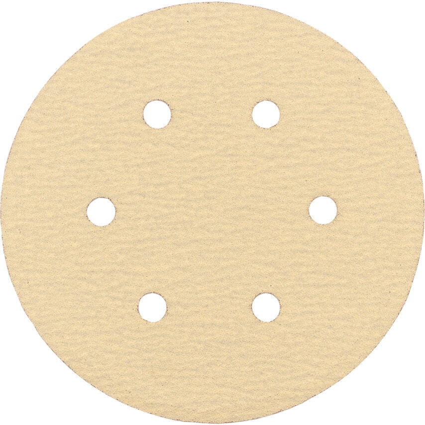 150mm Adhesive (Sticky Backed) Aluminium Oxide Discs, 6 Hole (600A)