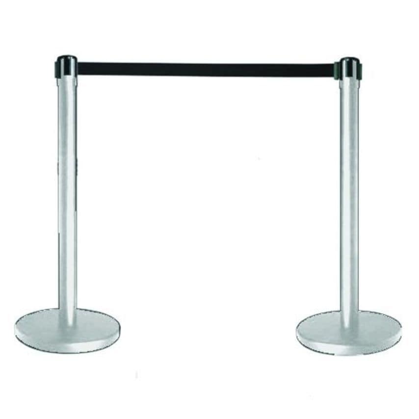 Sitesafe Tensabarrier Advance Barrier System - Stainless Steel Post with Black W